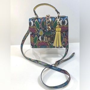 Aldo Multicolor Snake Print Vegan Leather Satchel